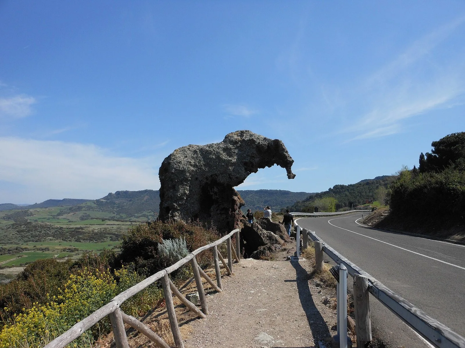 La Roccia dell'Elefante di Castelsardo, masso di trachite a forma di elefante con gli ingressi delle domus de janas